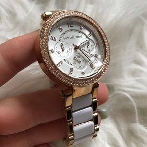 Michael Kors rose gold two tone watch
